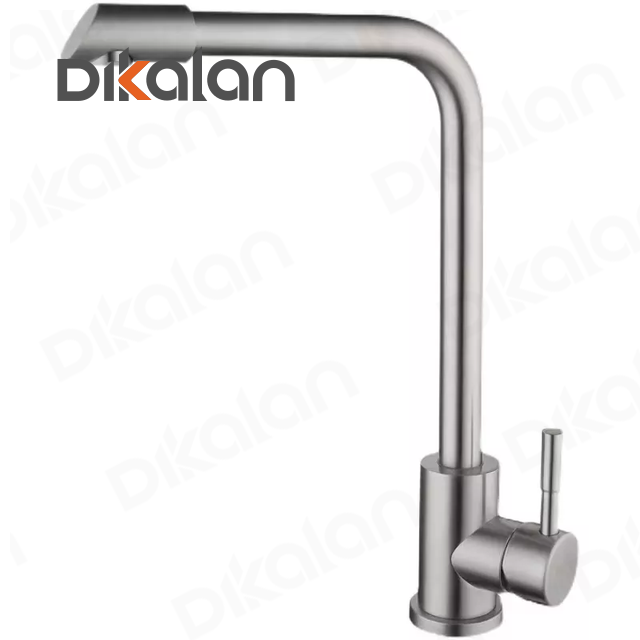 DIKALAN 304 stainless steel cold kitchen faucet brushed washbasin sink washbasin swivel faucet