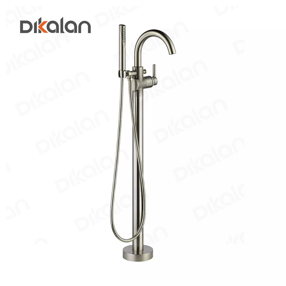 DIKALAN Venetian Bronze Floor-Mount Freestanding Tub Filler with Hand Held Shower bathroom shower Chrome faucet