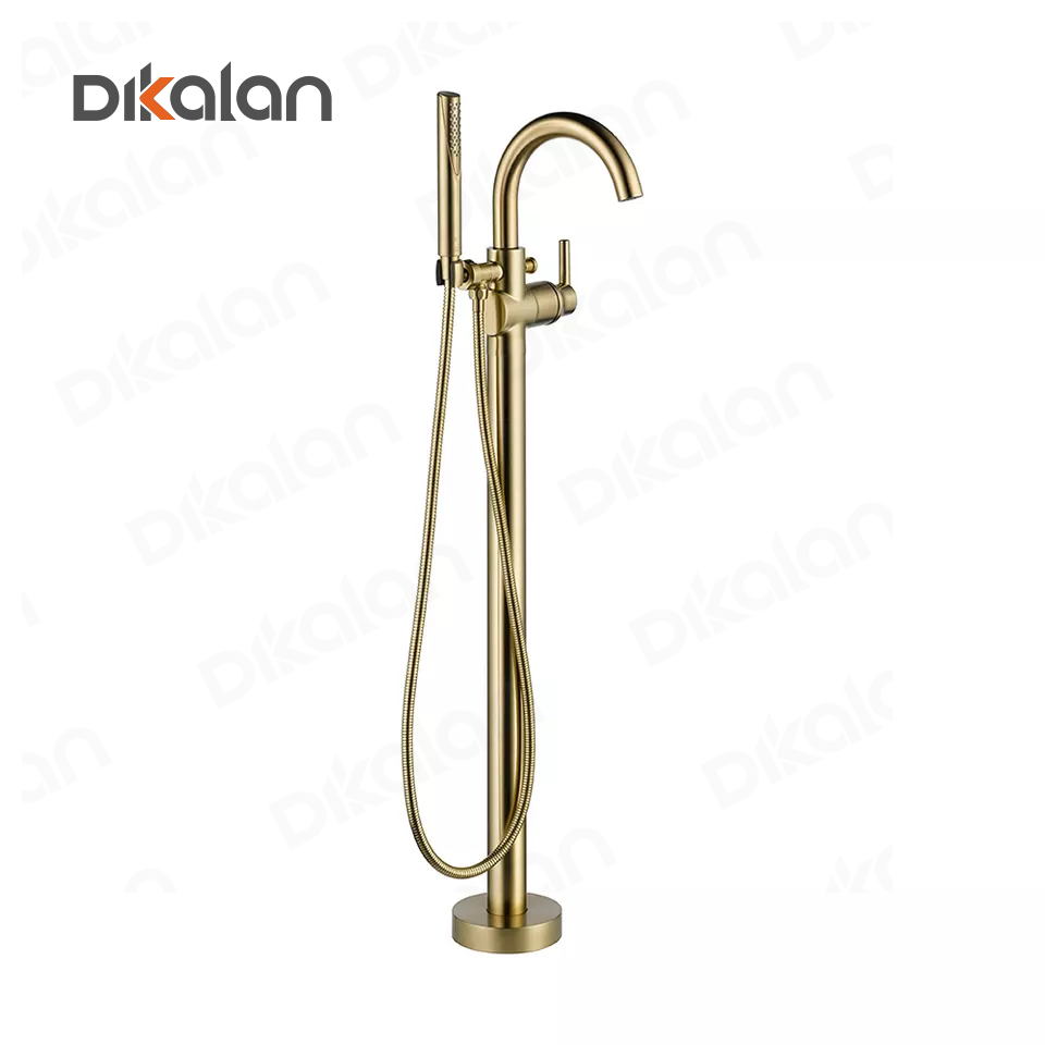 DIKALAN Floor-Mount Freestanding Tub Filler with Hand Held Shower bathroom shower Chrome faucet